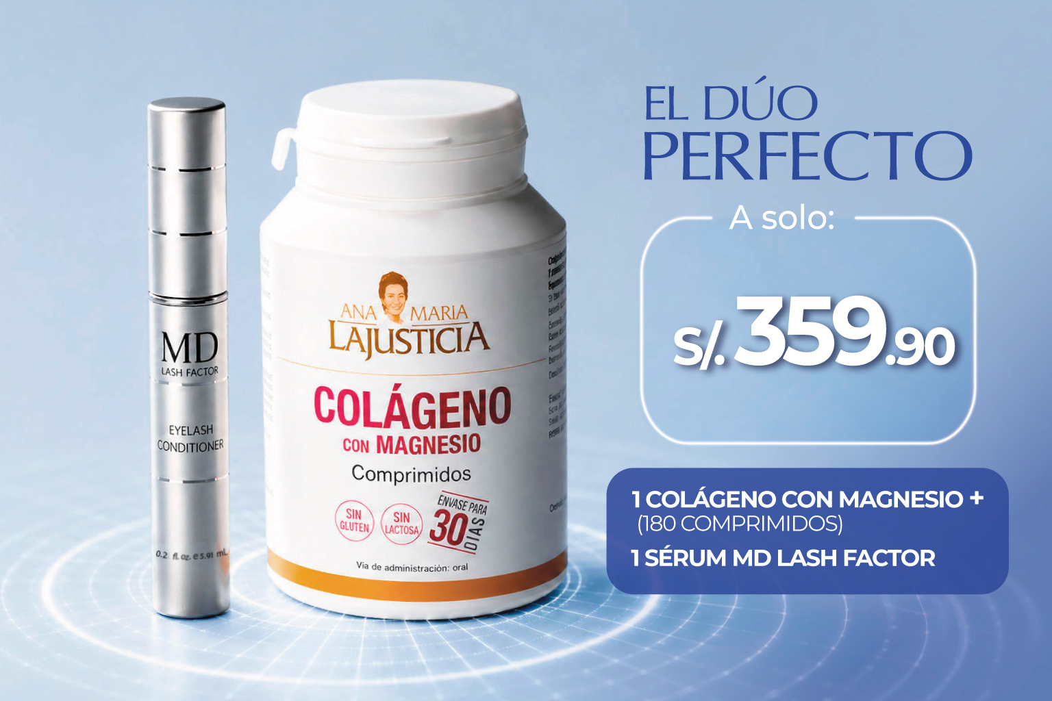 PROMOCIÓN MD Lash Factor Serum + Colágeno + Magnesio (180 comprimidos) de Regalo