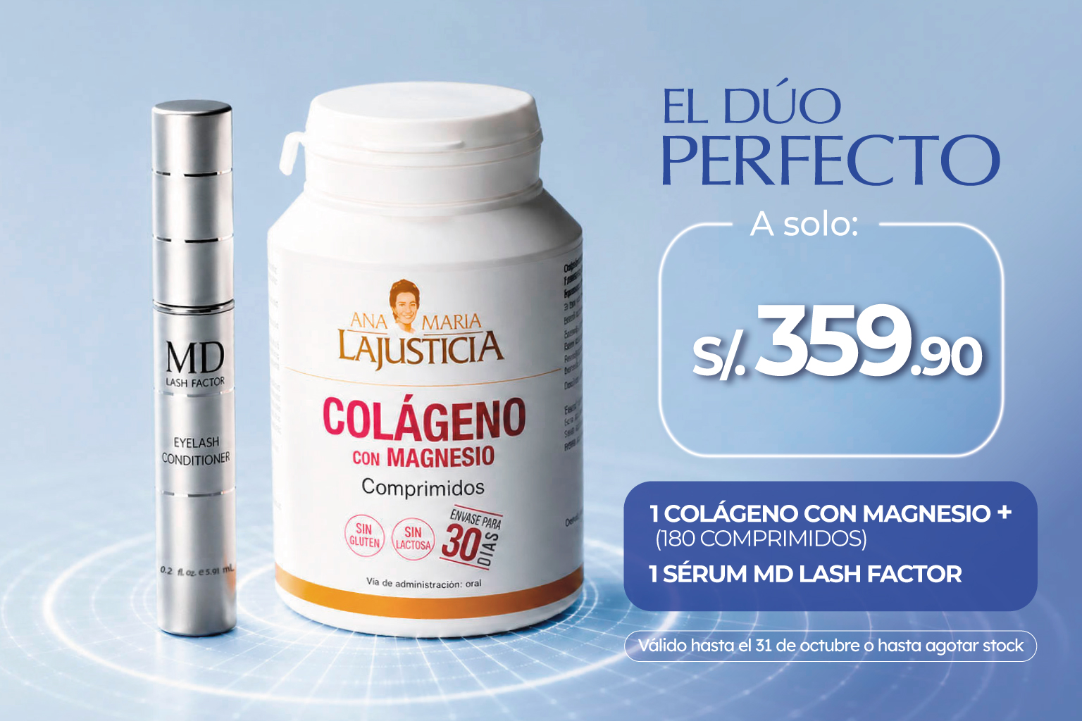 PROMOCIÓN MD Lash Factor Serum + Colágeno + Magnesio (180 comprimidos) de Regalo